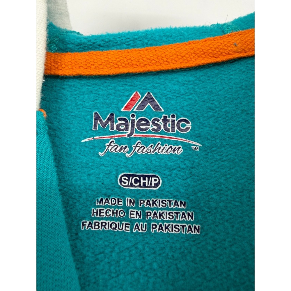 Majestic Miami Dolphins Hoodie Womens Small Teal NFL Pullover Sweatshirt - Picture 6 of 8